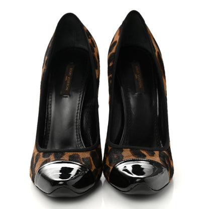 Louis Vuitton Calfskin Patent Pony Hair Pumps 40 Leopard 2 of 9