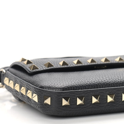 Valentino Garavani Grainy Calfskin Rockstud Crossbody Pouch Black 5 of 10