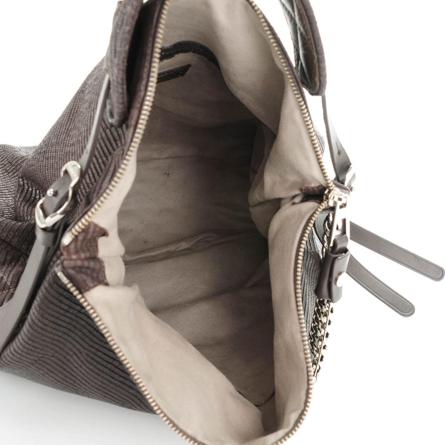 Lizard Embossed Large Boho Biker Hobo Quartz