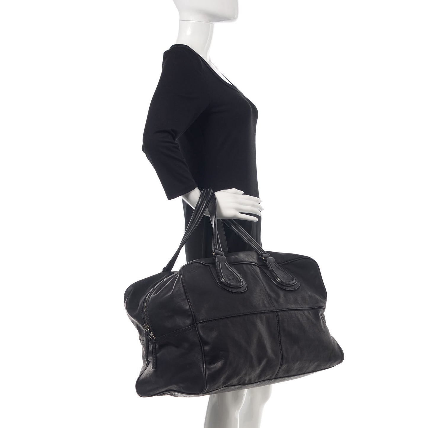 Canvas Calfskin Nightingale Duffle Black