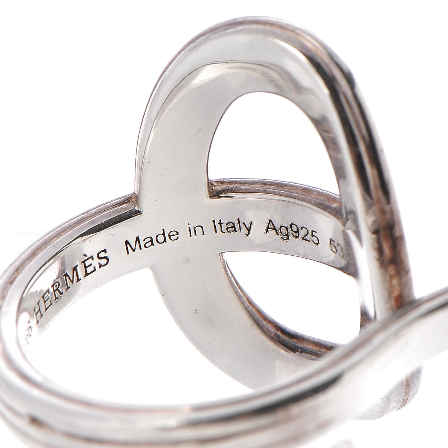 Hermes Sterling Silver Double Chaine d'Ancre 24 TGM Ring 53 6.25 5 of 6