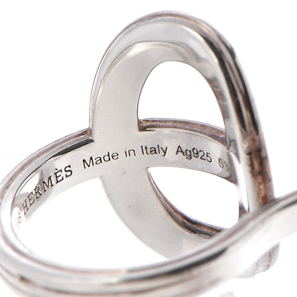 Hermes Sterling Silver Double Chaine d'Ancre 24 TGM Ring 53 6.25 5 of 6