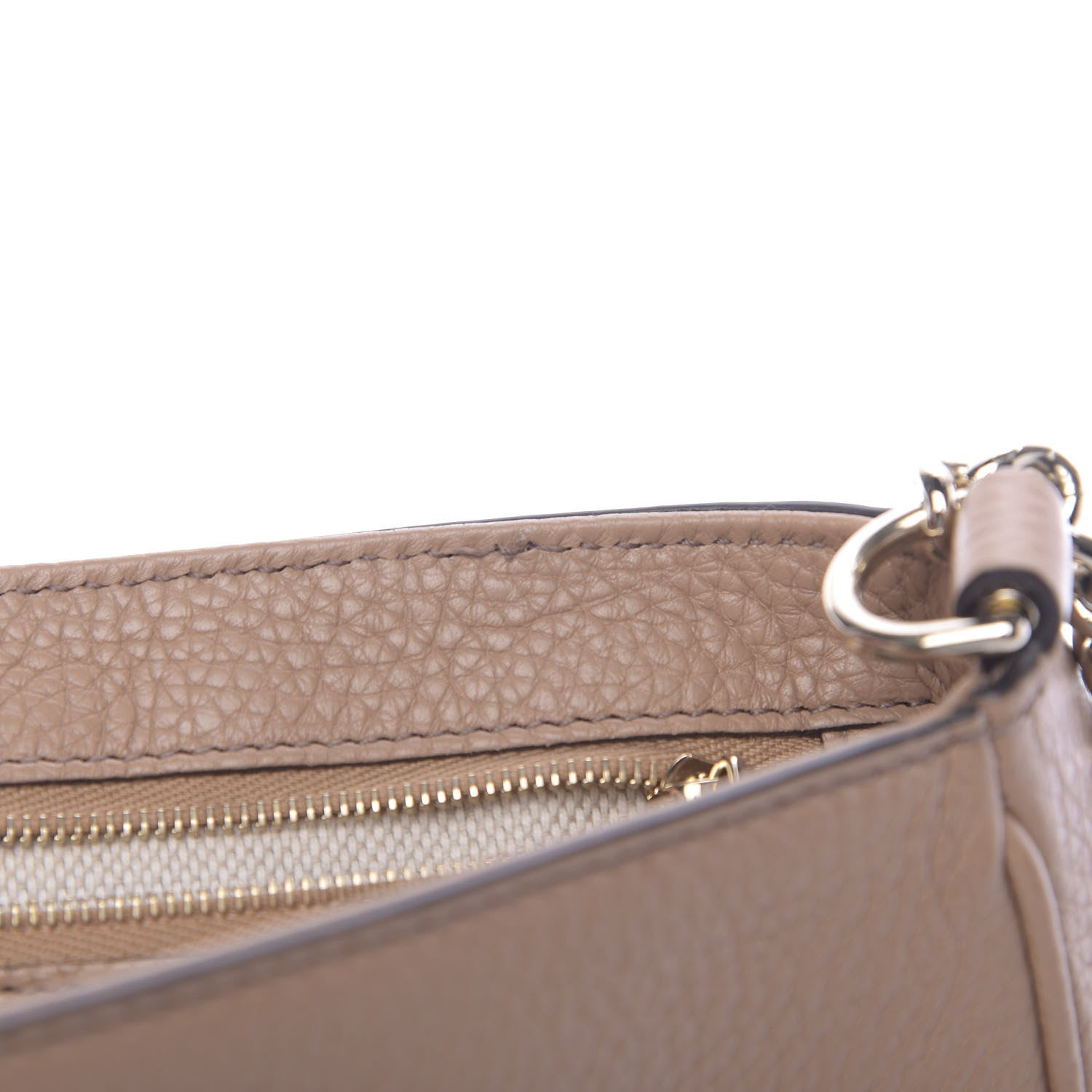 Gucci Pebbled Calfskin Medium Soho Flap Crossbody Camelia 10 of 11