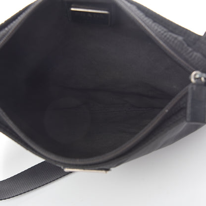 Prada Nylon Flat Messenger Bag Black 4 of 8