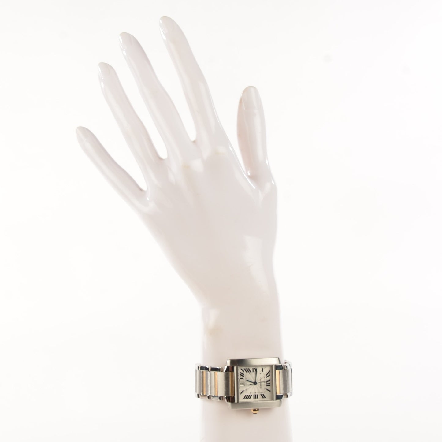 Stainless Steel 18K Yellow Gold 28mm Tank Francaise Automatic Watch