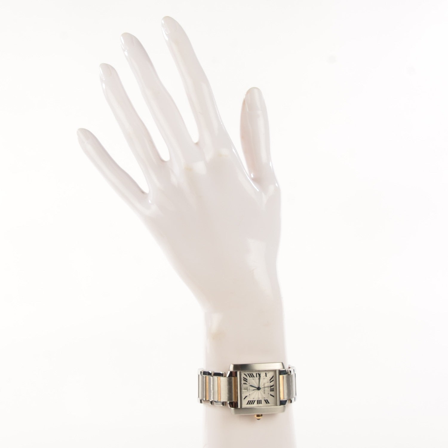 Cartier Stainless Steel 18K Yellow Gold 28mm Tank Francaise Automatic Watch 2 of 8