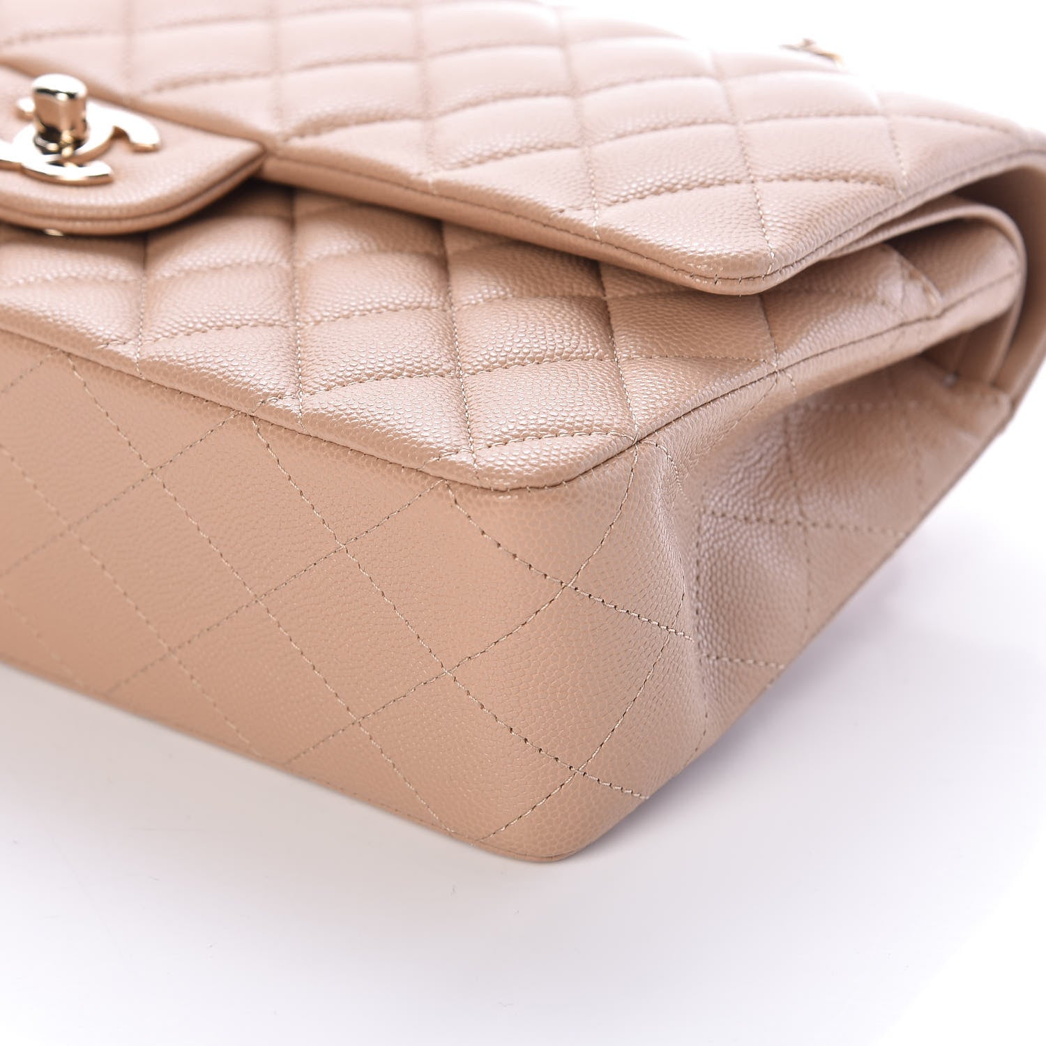 Chanel Caviar Quilted Medium Double Flap Beige 9 of 10
