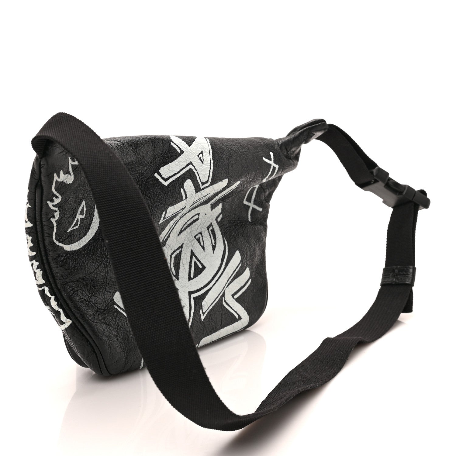Balenciaga Agneau Arena Graffiti All Over Explorer Belt Bag Black White 3 of 8