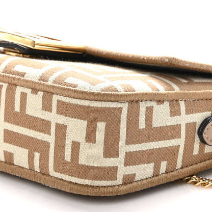 Fendi Fabric Jacquard FF 1974 Mini Baguette Beige 10 of 10