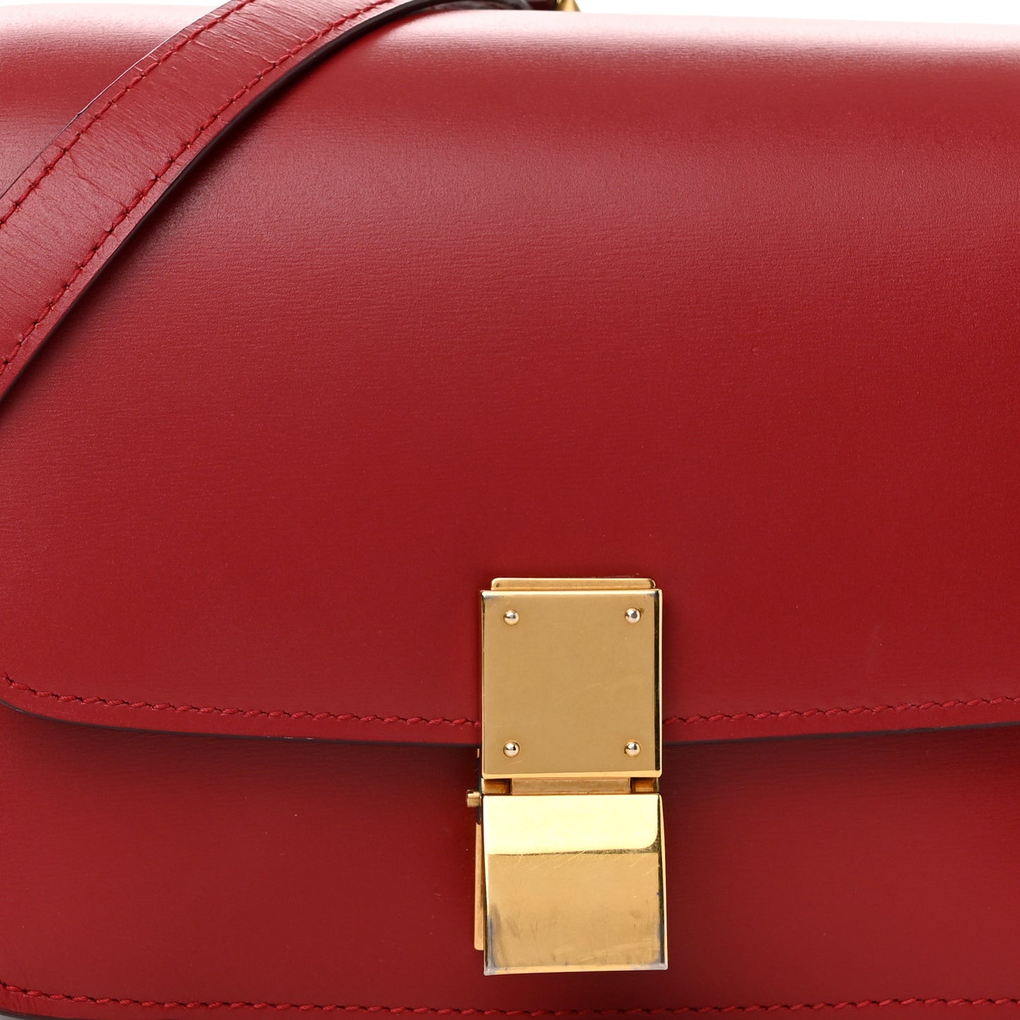 Smooth Calfskin Small Classic Box Flap Bag Red