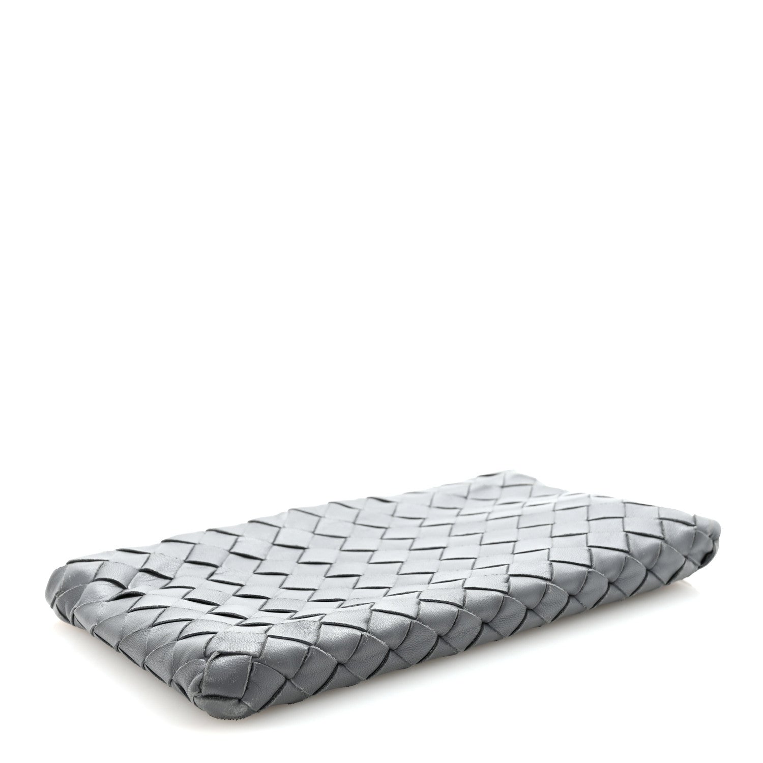 BOTTEGA VENETA グレー レザー ケース Bottega Veneta Nappa Intrecciato Small Zip Pouch Thunder 1856556