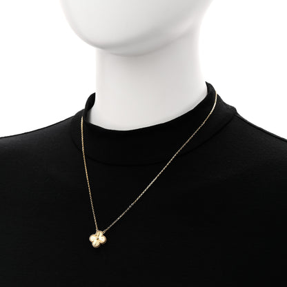 Van Cleef & Arpels 18K Yellow Gold Guilloche Vintage Alhambra Pendant Necklace 2 of 6