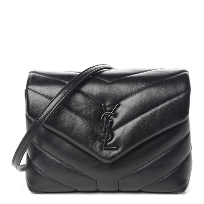 Saint Laurent Calfskin Y Quilted Monogram Toy Loulou Crossbody Bag Black 1 of 11