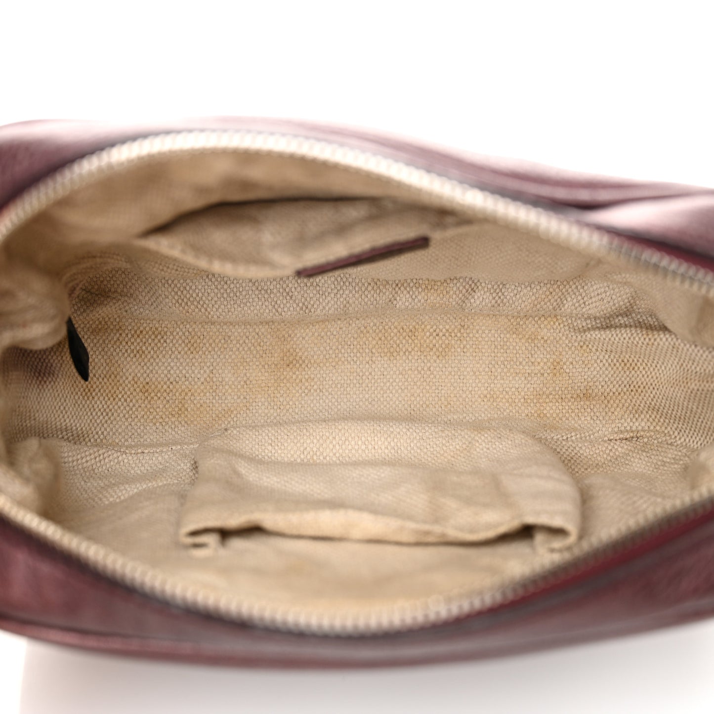 Metallic Pebbled Calfskin Small Soho Disco Bag Burgundy