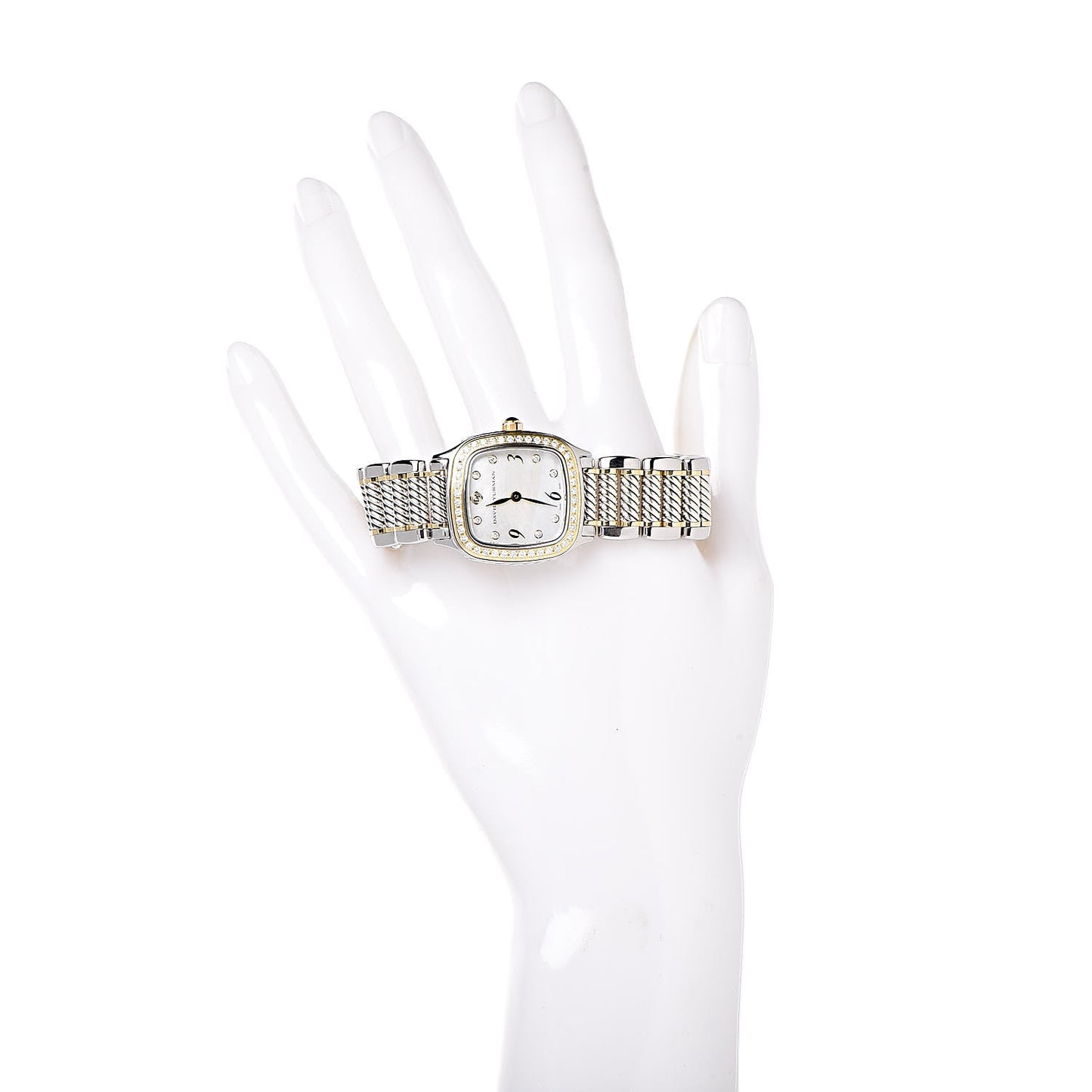 Stainless Steel 18K Yellow Gold Diamond Mother of Pearl 25mm Thoroughbred Quartz Watch