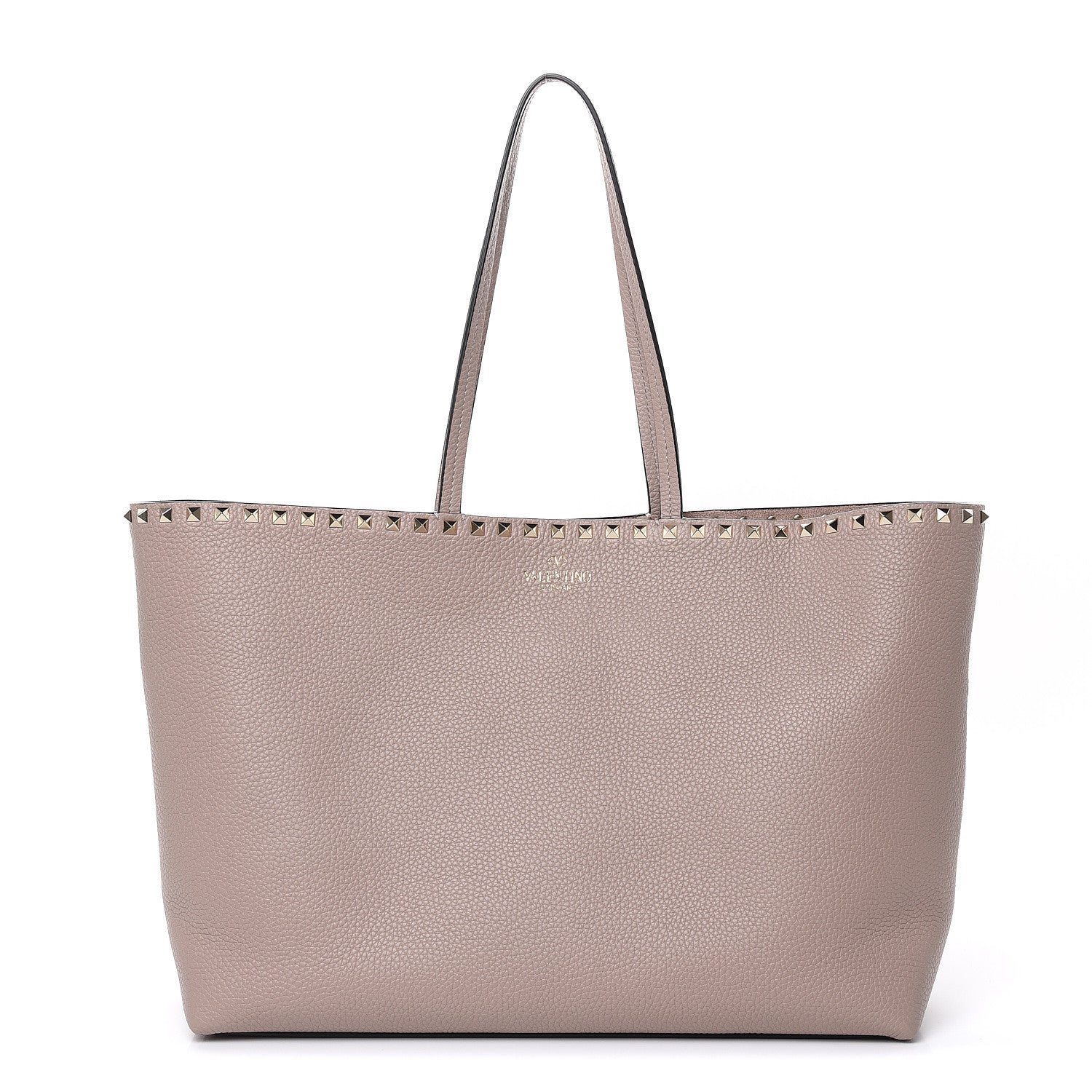 Valentino Garavani Grained Calfskin Rockstud Shoulder Tote Poudre 1 of 11