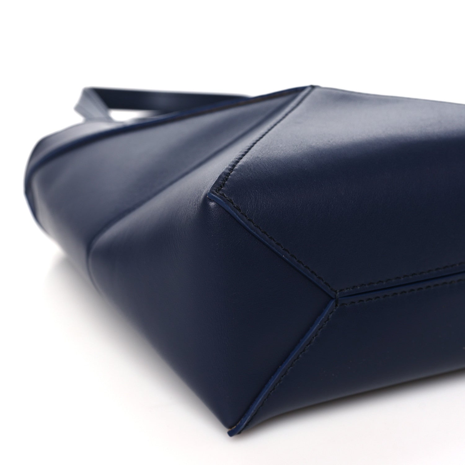 Loewe Shiny Calfskin Mini Puzzle Fold Tote Navy 8 of 9