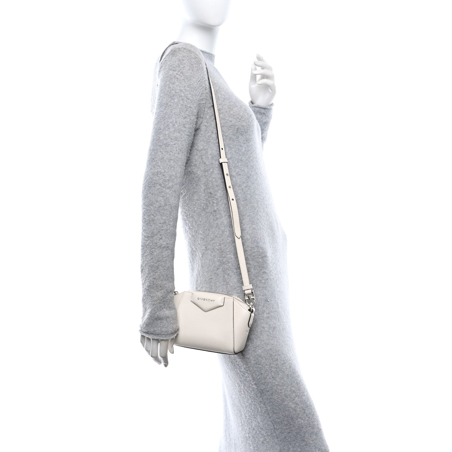 Givenchy Sugar Goatskin Nano Antigona White 2 of 9