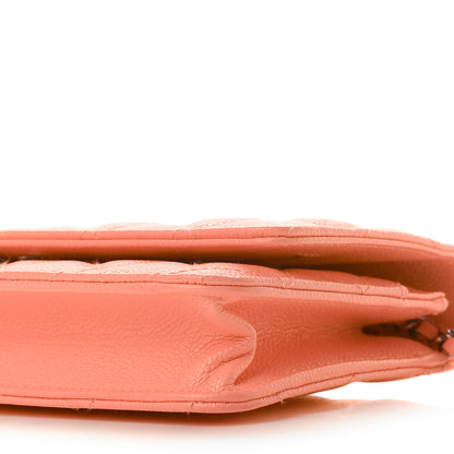 Chanel Caviar Quilted Wallet on Chain WOC Coral 9 of 9
