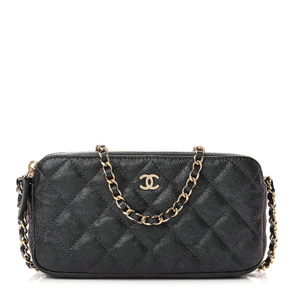 Chanel Iridescent Caviar Quilted Small Clutch With Chain Black 1 of 12