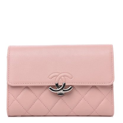 Chanel Lambskin Quilted CC Box Flap Wallet Light Pink 1 of 7
