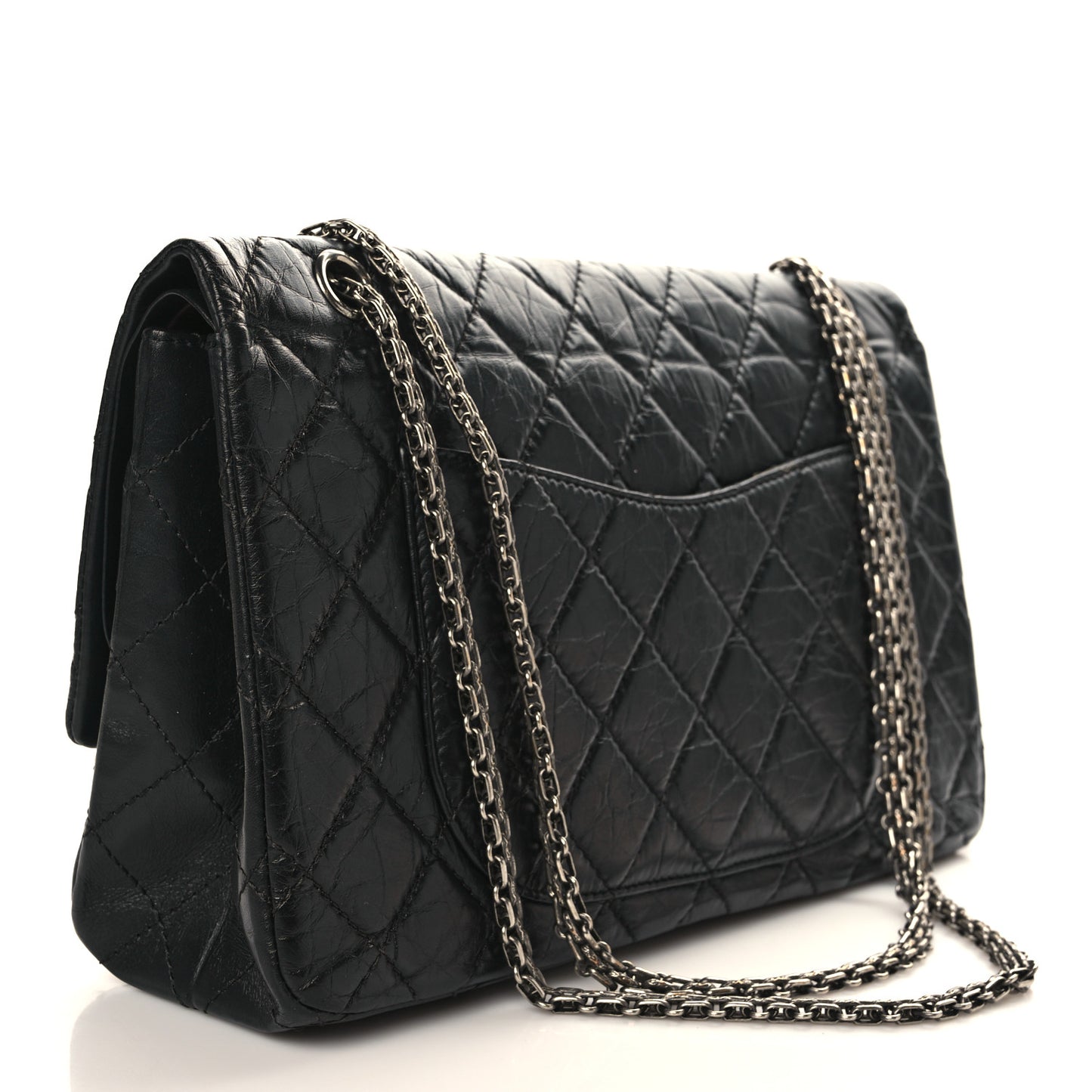 Aged Calfskin Quilted 2.55 Reissue 226 Flap Black