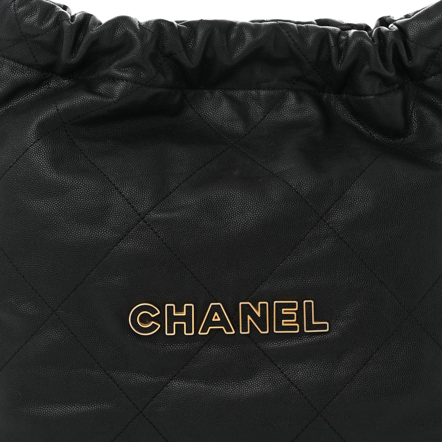 Shiny Caviar Quilted Small Chanel 22 Black