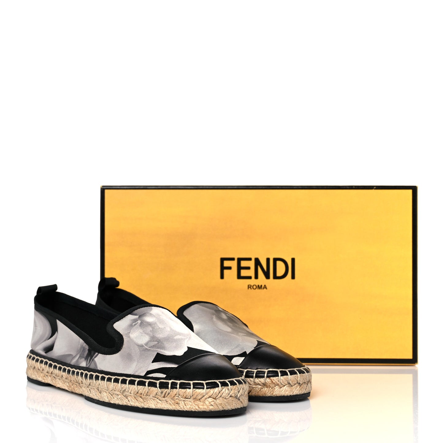 Satin Floral Print Espadrille 37 Black