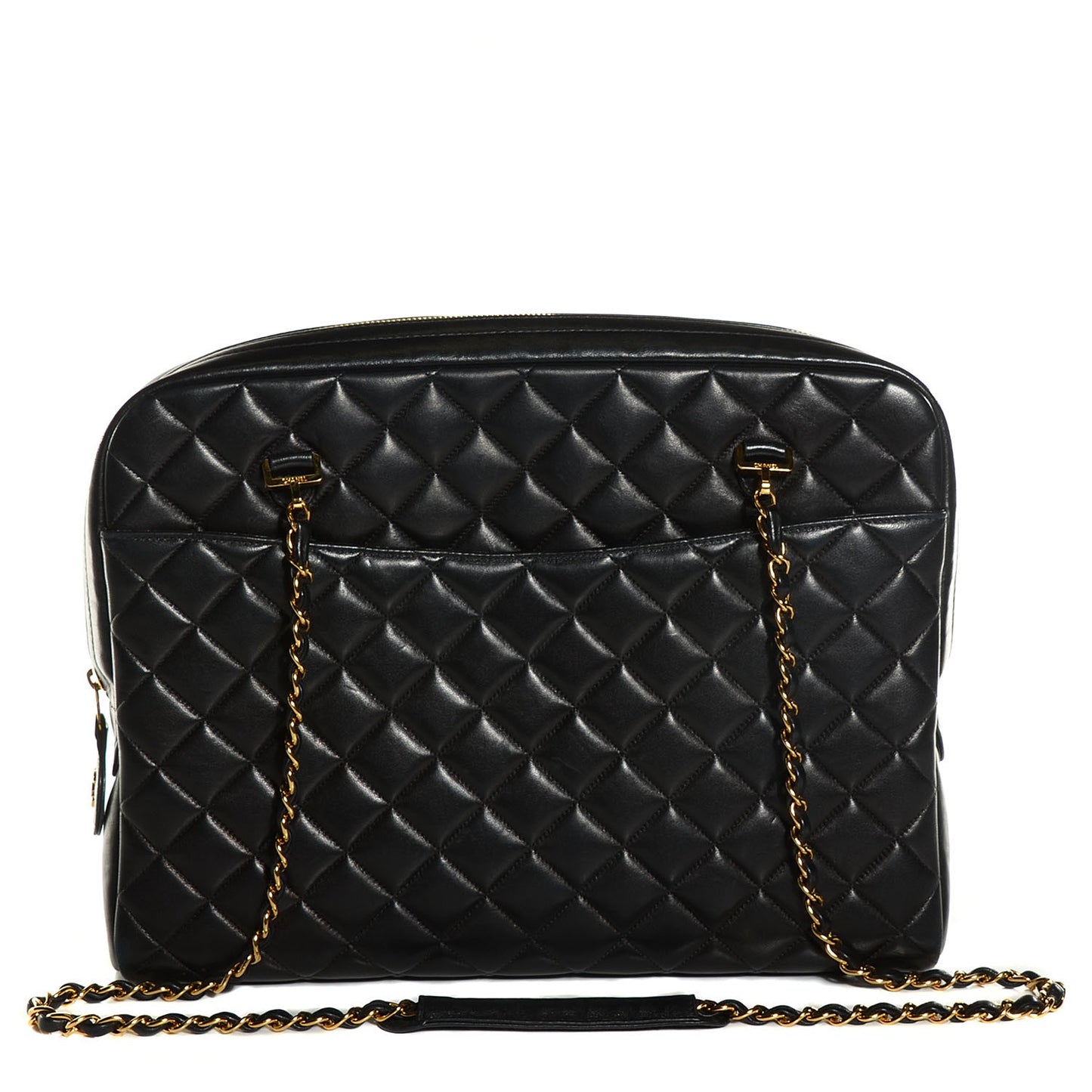 Lambskin Quilted Shoulder Bag Black