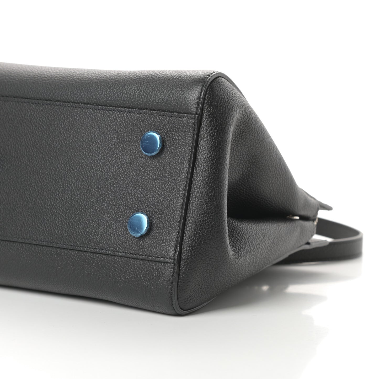 Grained Calfskin Small Cabas Rive Gauche Black
