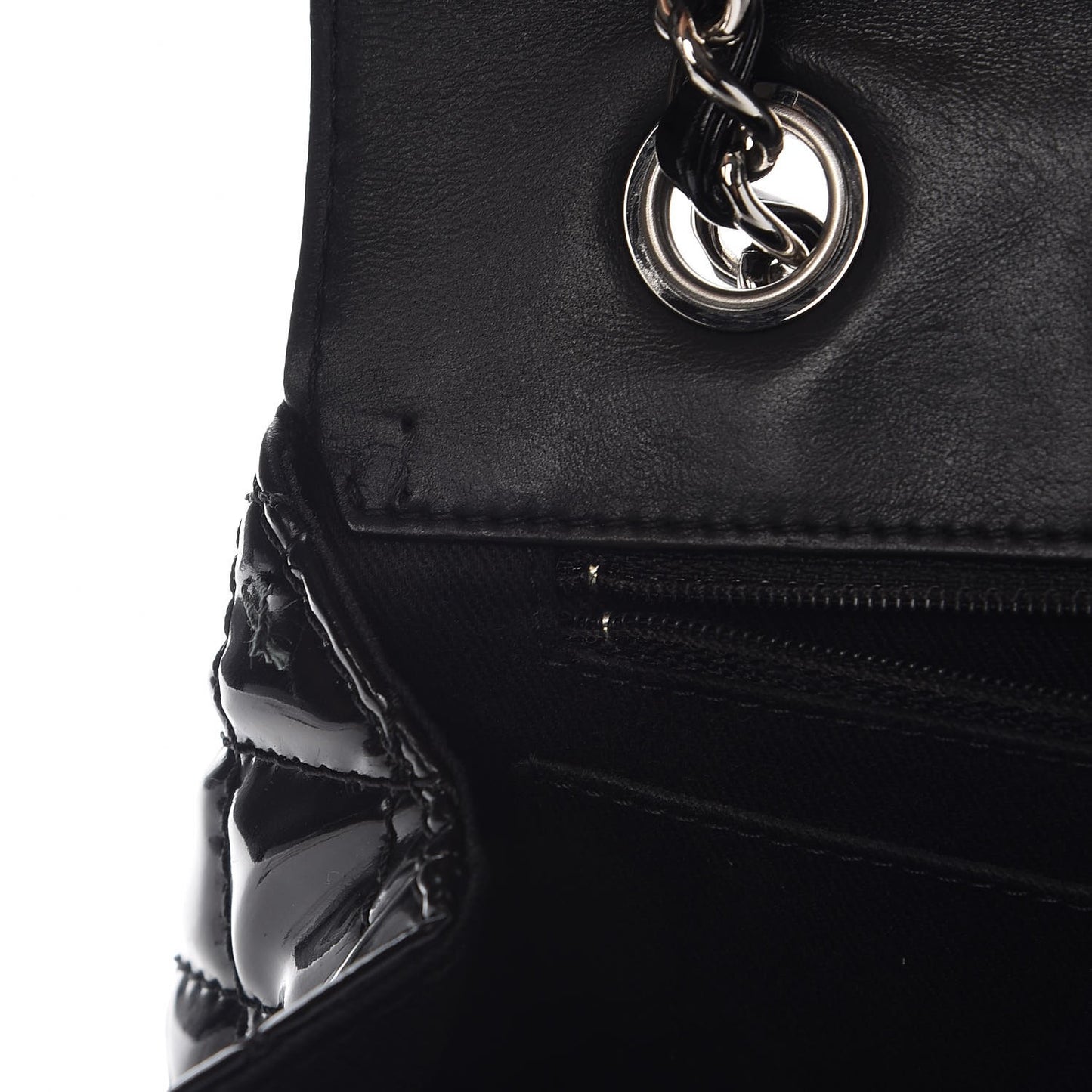 Vinyl Quilted In the Business Flap Bag Black