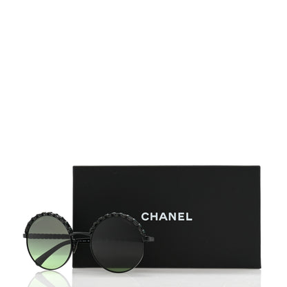 Chanel Metal Calfskin Round Chain Sunglasses 4265-Q Black 8 of 8
