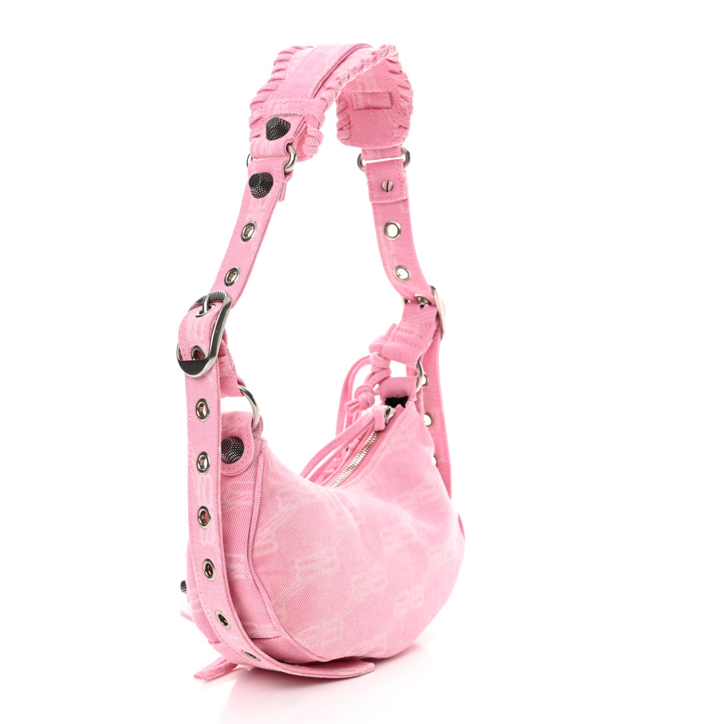 Denim BB Monogram Le Cagole Shoulder Bag XS Pink