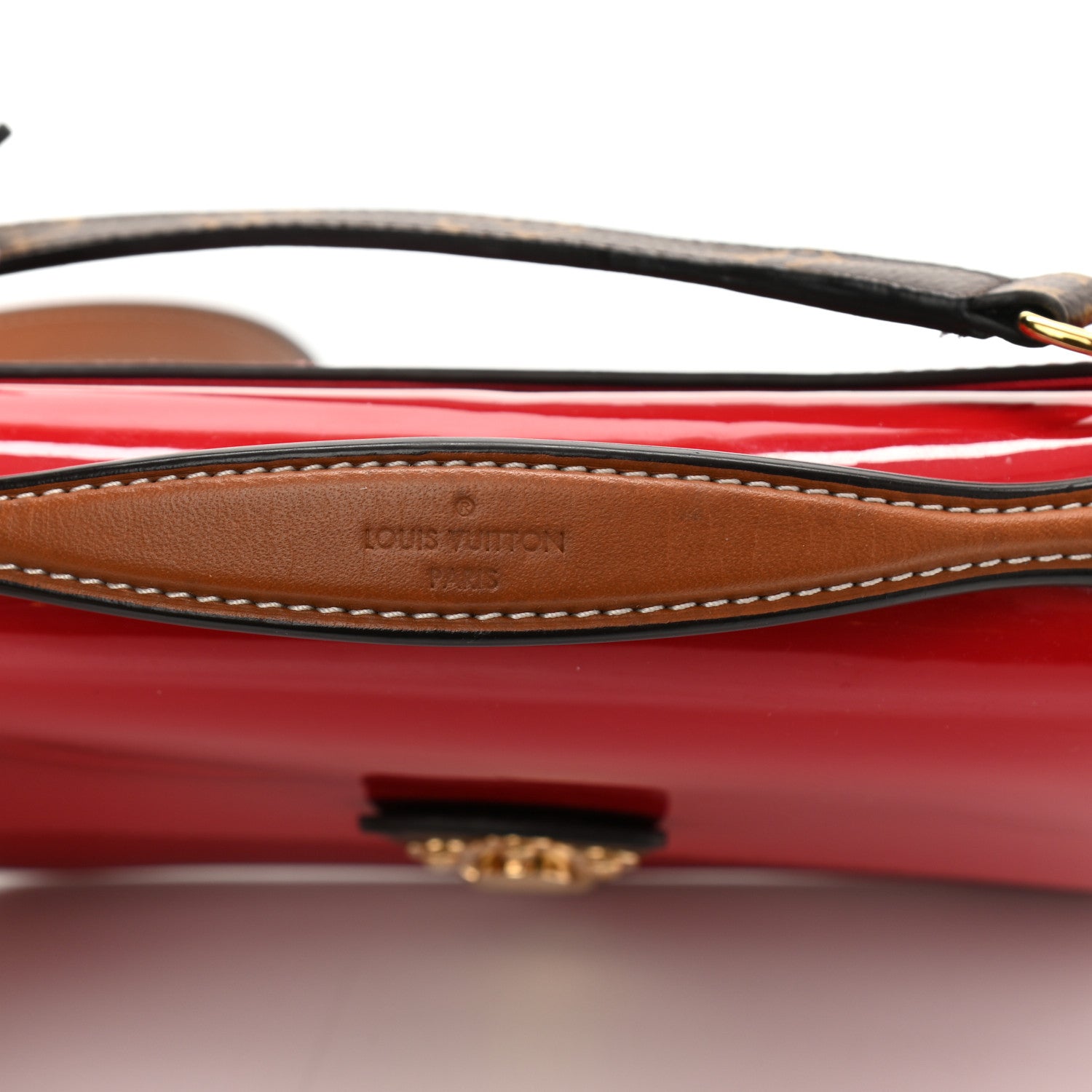 Louis Vuitton Patent Calfskin Monogram Cherrywood BB Scarlet 6 of 8