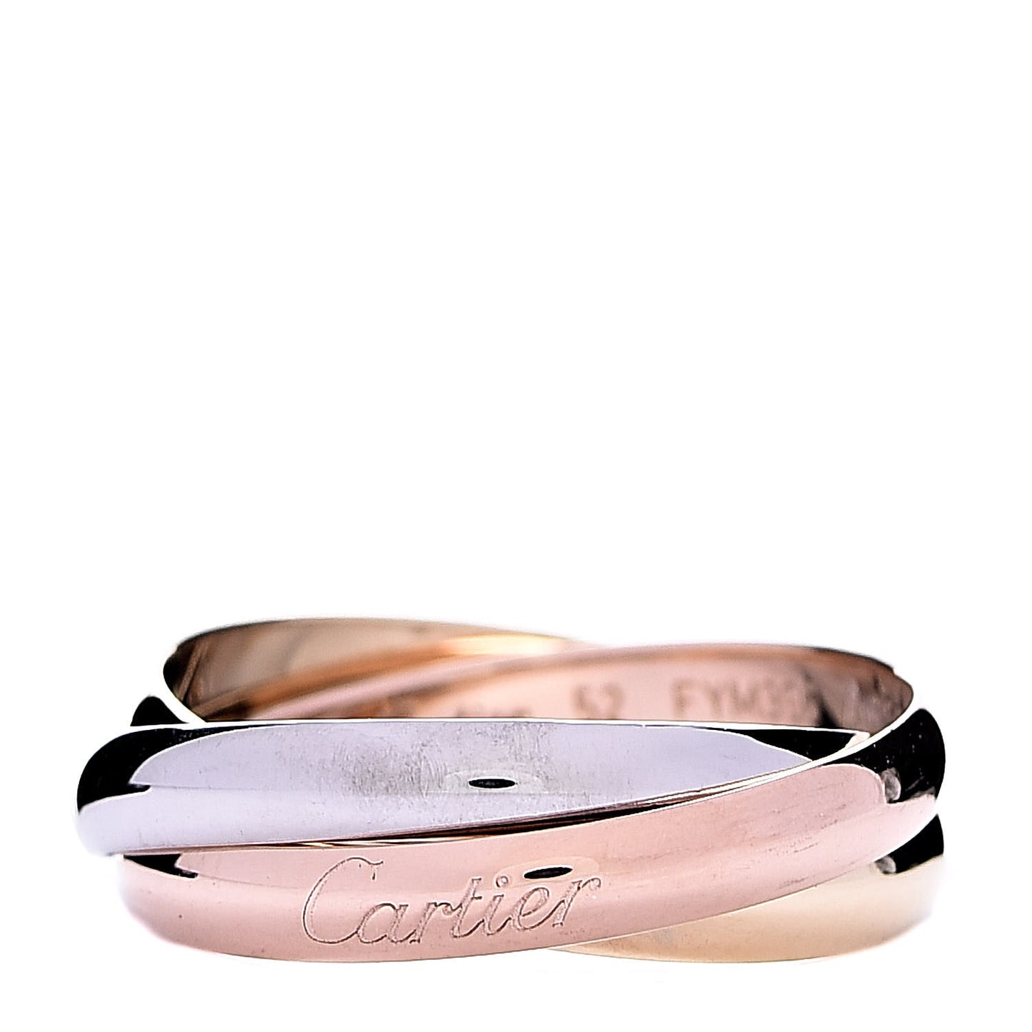 18K Pink Yellow White Gold Small Trinity Ring 52 6