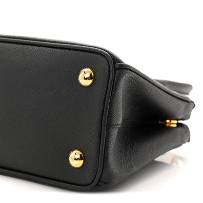 Prada Saffiano Lux Mini Galleria Double Zip Tote Black 10 of 11