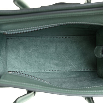 Celine Drummed Calfskin Nano Luggage Celadon 5 of 10