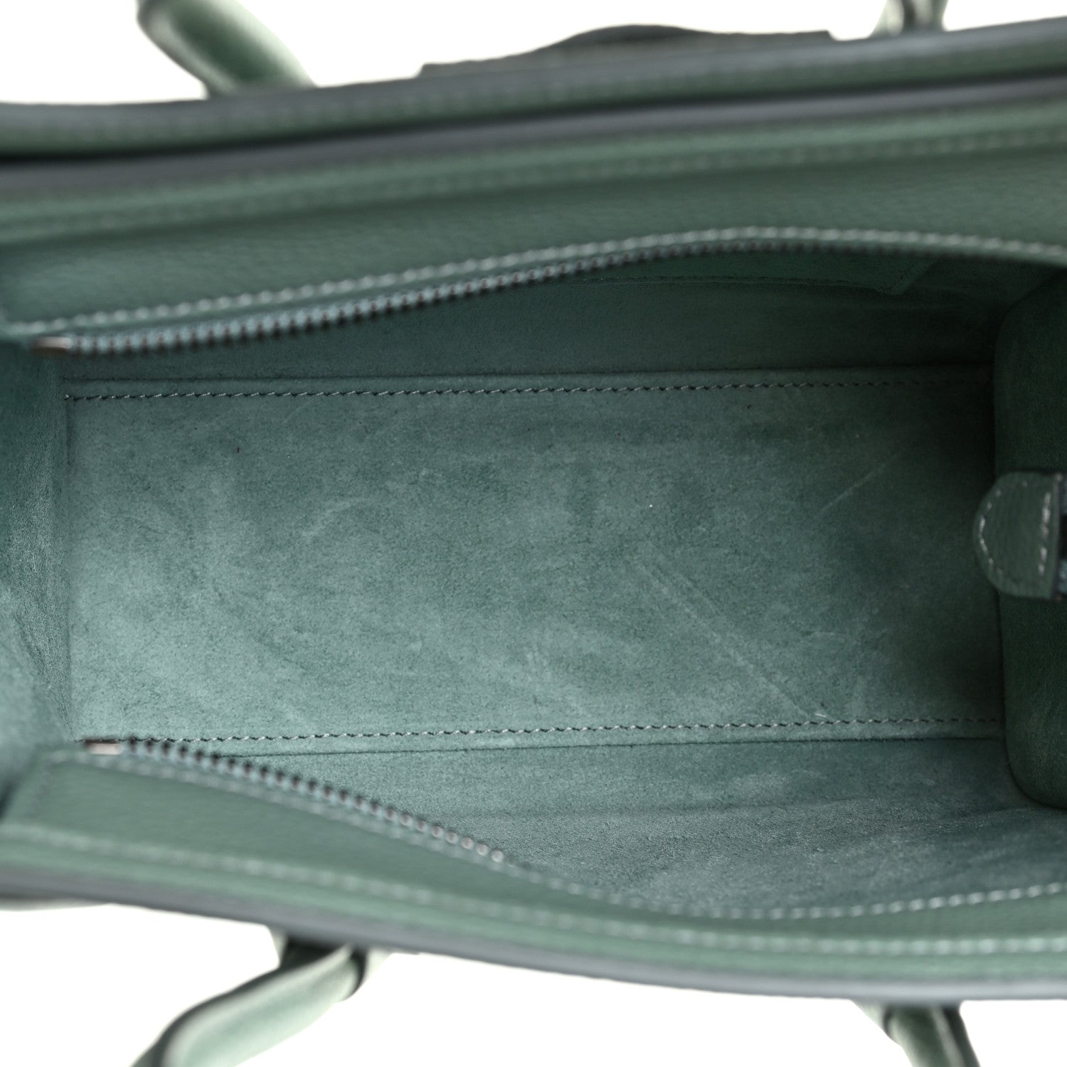 Celine Drummed Calfskin Nano Luggage Celadon 5 of 10