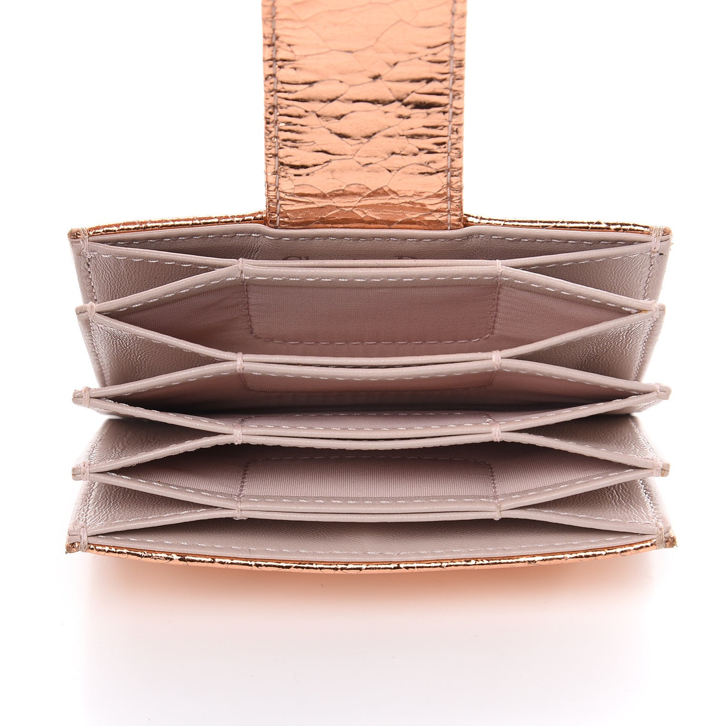 Ceramic Effect Deerskin Diorama Gussetted Card Holder Gold