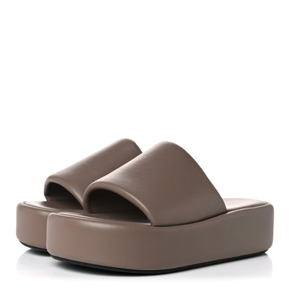 Balenciaga Smooth Nappa Logo Rise Platform Sandals 39 Beige White 3 of 8