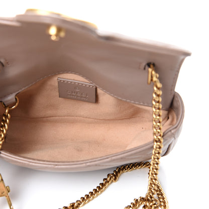 Gucci Calfskin Matelasse Super Mini GG Marmont Shoulder Bag Porcelain Rose 4 of 14