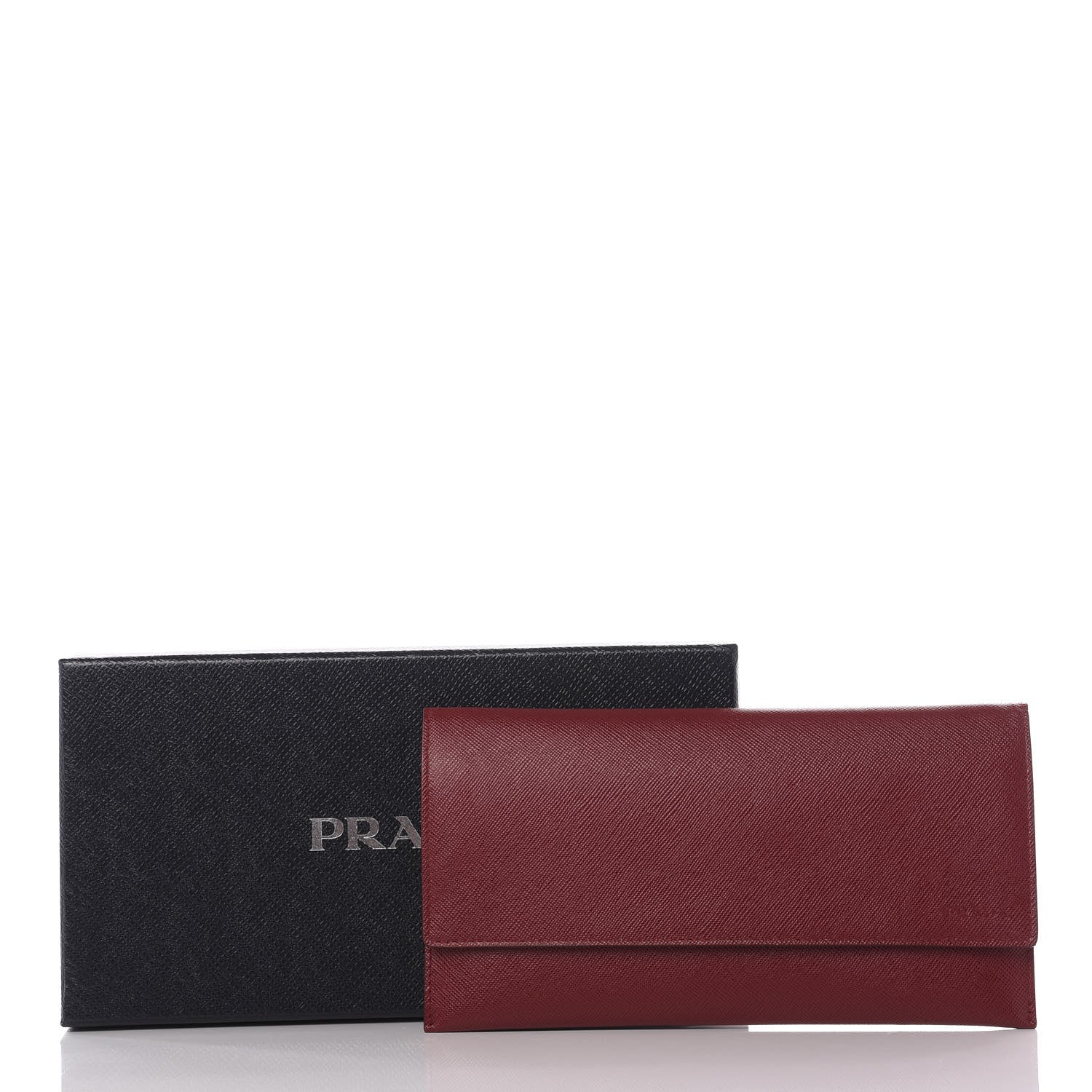 Prada Saffiano Continental Flap Wallet Granato 9 of 9