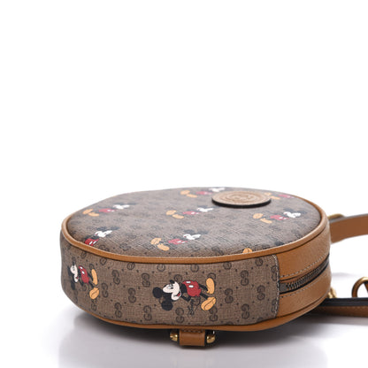 Gucci X DISNEY Mini Vintage GG Supreme Monogram Mickey Mouse Round Backpack Beige Vintage Sun Oil 6 of 10