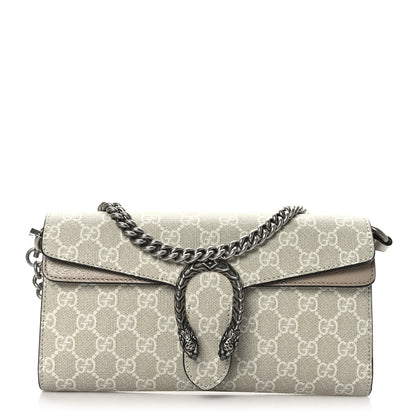 Gucci GG Supreme Monogram Textured Dollar Calfskin Dionysus Small Shoulder Bag Beige Mystic White Oatmeal 1 of 10