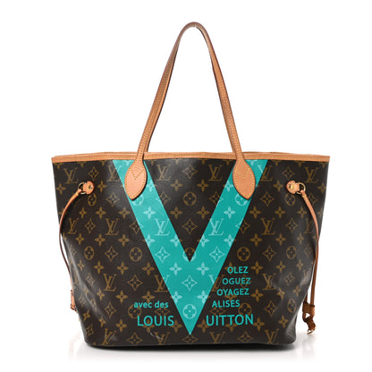 Louis Vuitton Monogram V Neverfull MM Turquoise 1 of 13