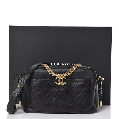 Chanel Grained Calfskin Quilted Flat Camera Case Black 12 of 12