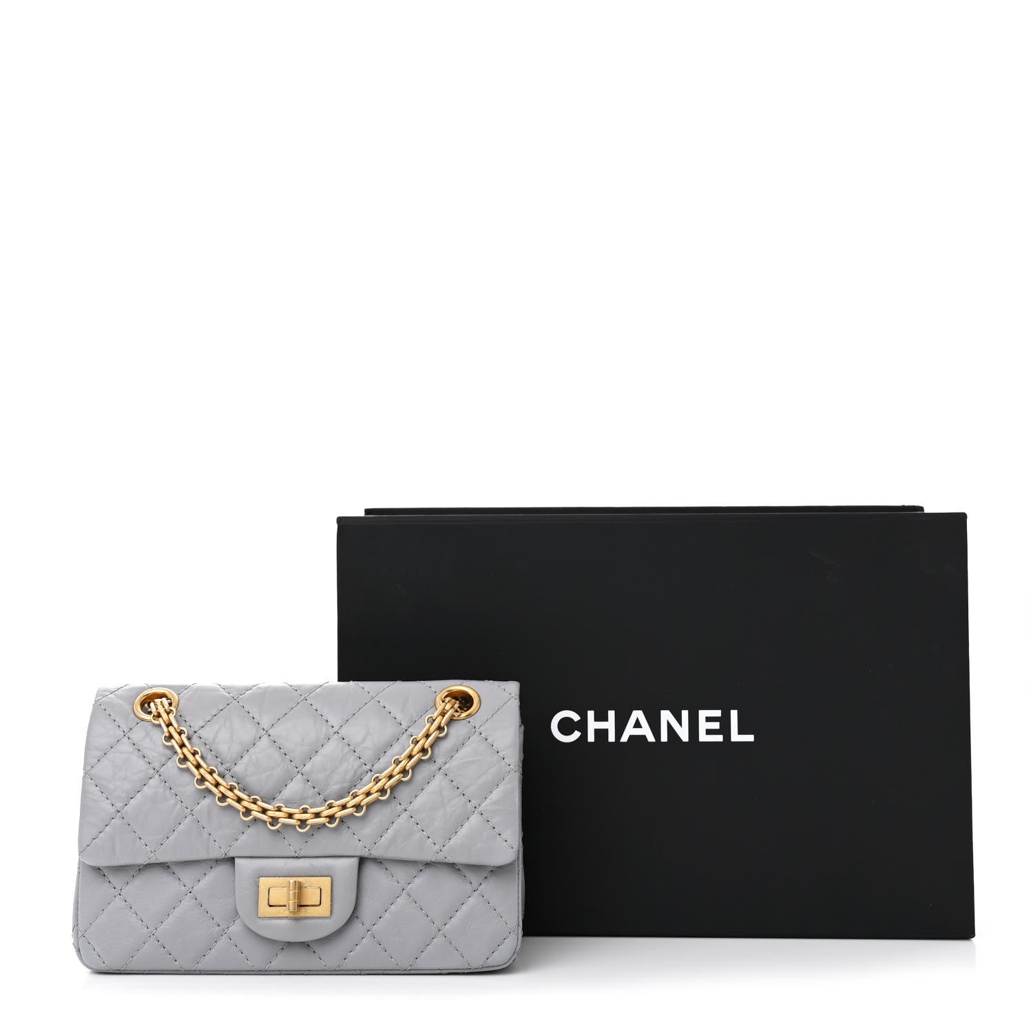 Chanel Aged Calfskin Quilted 2.55 Reissue Mini Flap Grey 11 of 11