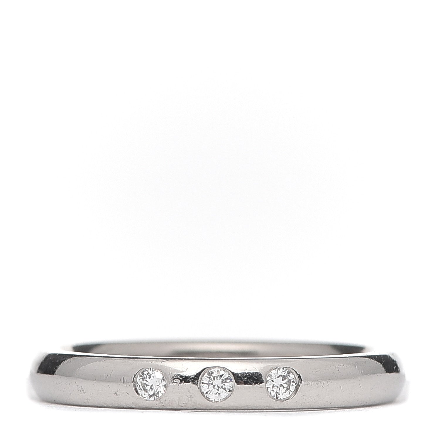 Tiffany Platinum 3 Diamond Elsa Peretti Band Ring 50 5.5 1 of 4