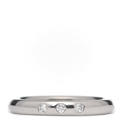 Tiffany Platinum 3 Diamond Elsa Peretti Band Ring 50 5.5 1 of 4