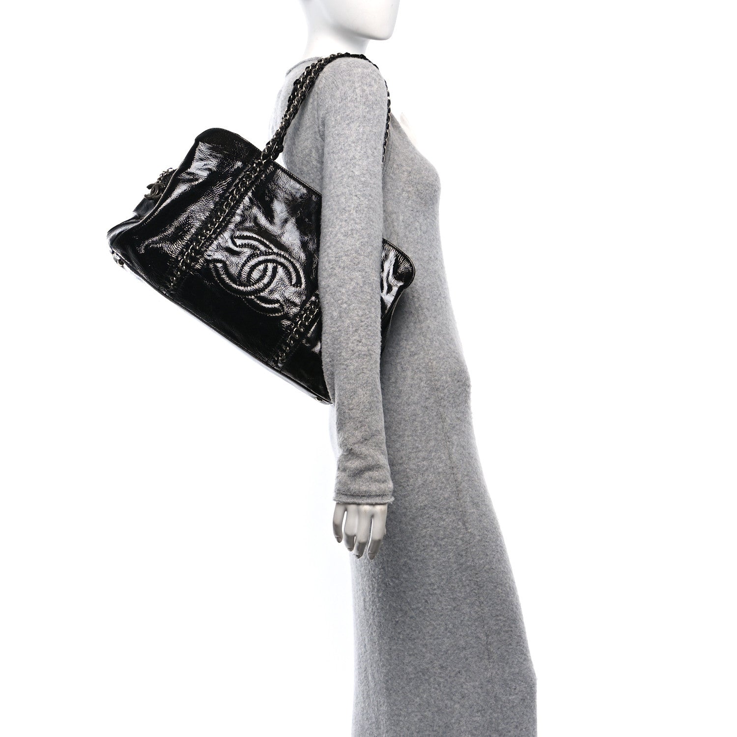 Chanel Patent Calfskin Large Luxe Ligne Tote Black 2 of 13